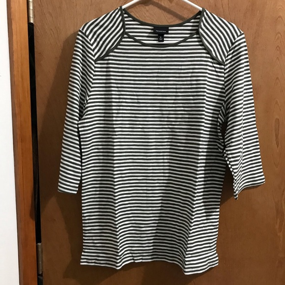 Who What Wear Tops - NWT WhoWhatWear Olive Stripe Bateau Tunic